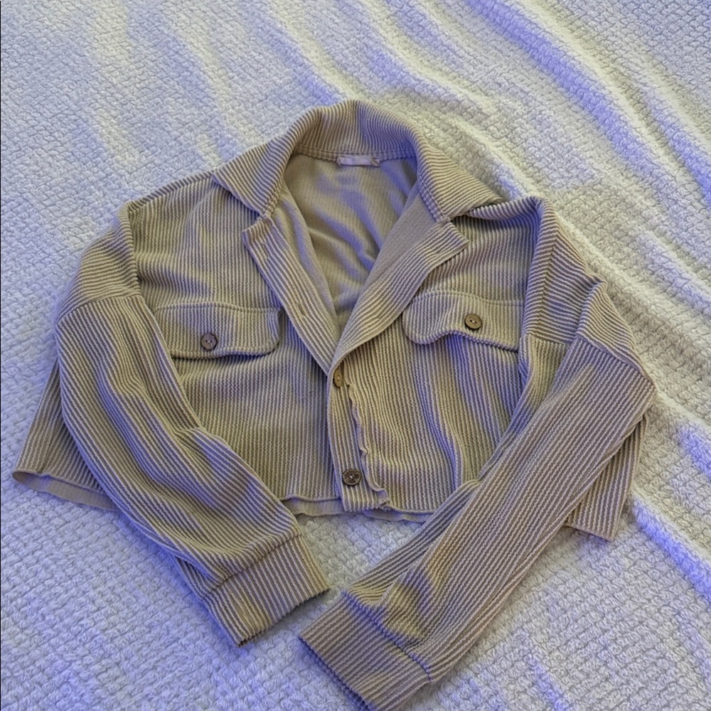 Altar'd State Tan Ribbed Jacket